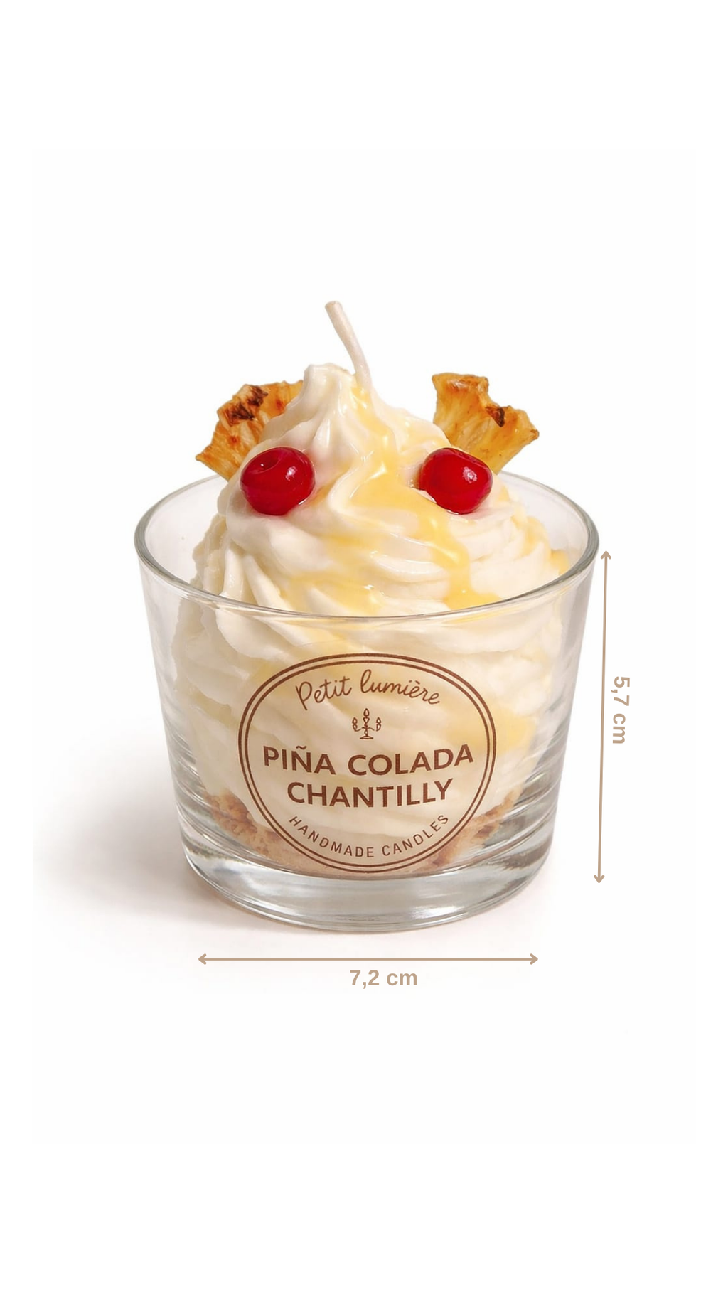 Vela Postre Piña Colada Chantilly